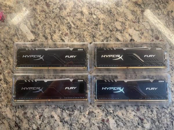 Computer memory – HyperX Fury 8GB 2666MHz DDR4 CL16 DIMM 4×8 GB0