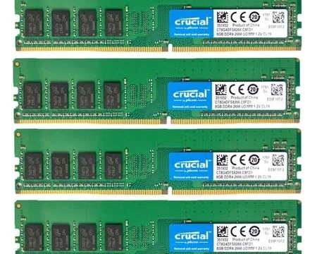 Crucial ram desktop 32GB 4x 8gb DDR4 2400MHz Memory