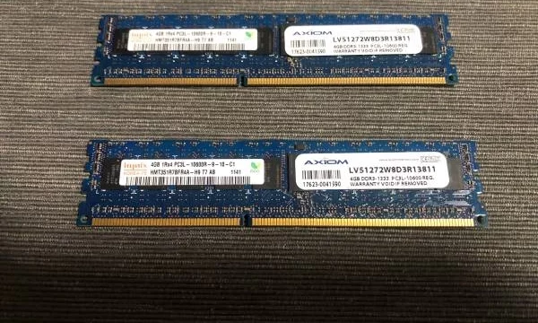 Ddr3 pc3L 8 gb memory 2×4