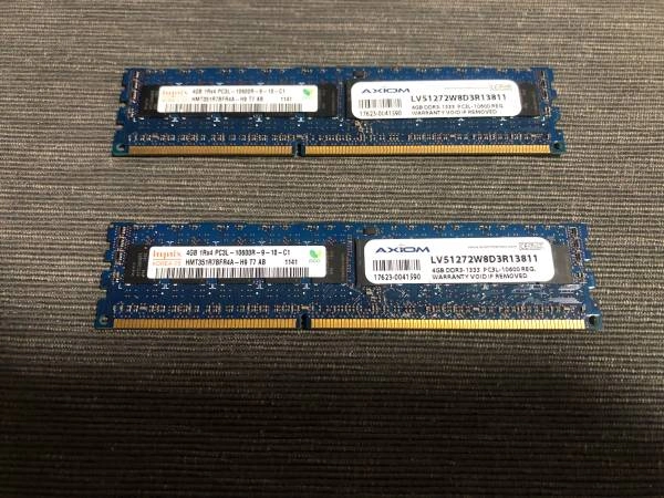 Ddr3 pc3L 8 gb memory 2×40